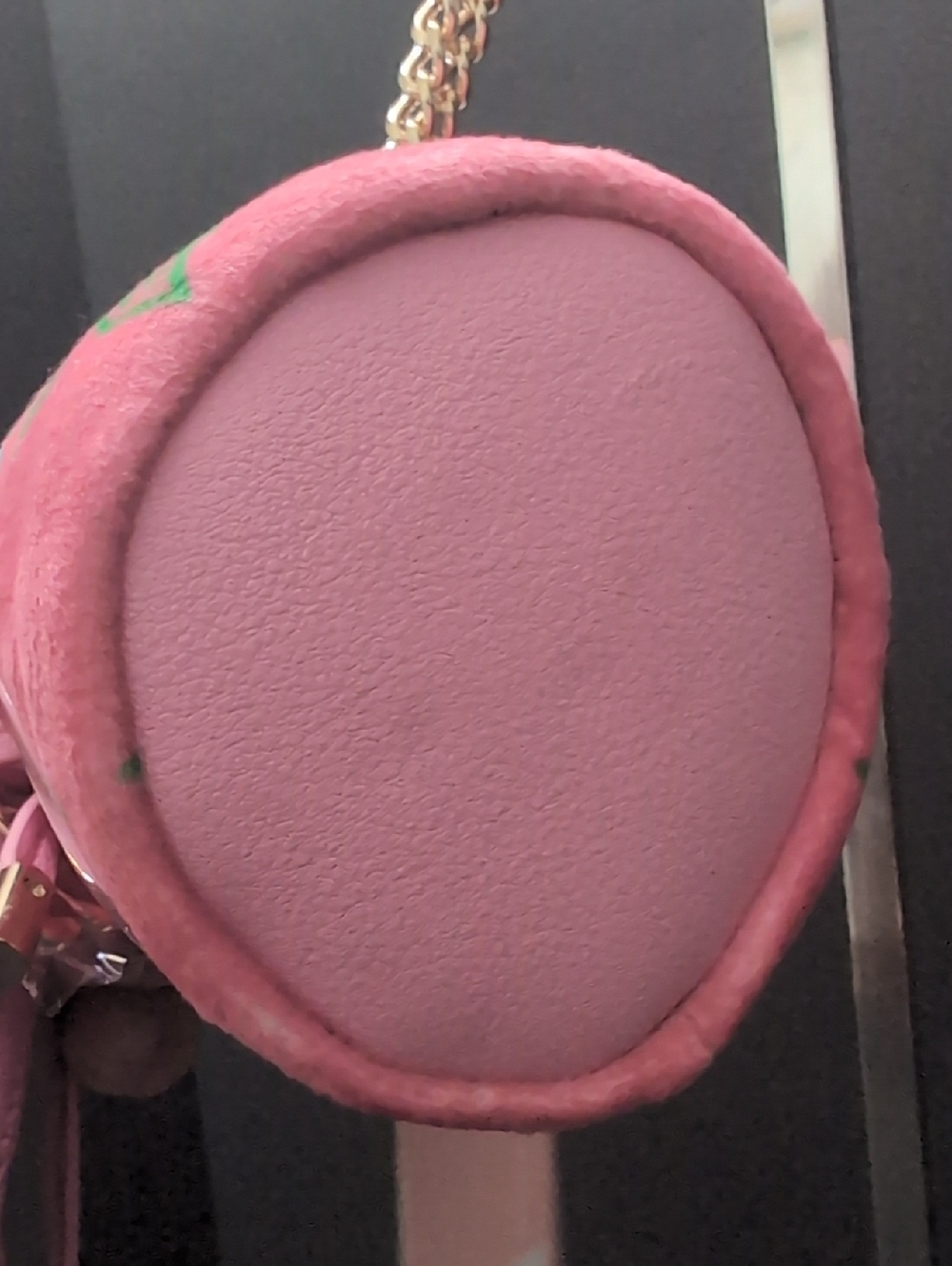 NWT,Juicy Couture Velour Micro Bag And Pouch Set In Pink with Cherry Print. - Picture 8 of 11